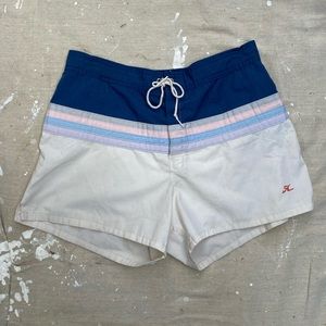 70s/80s Vintage Hobie Striped Board Shorts- 33”